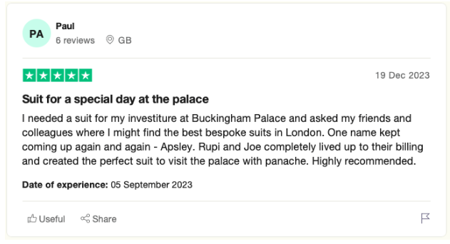 Apsley Bespoke Tailors From London Review
