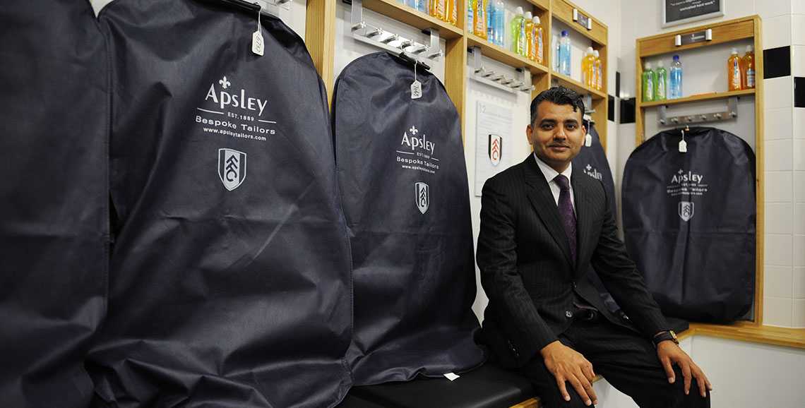 Fulham boys in the Apsley showroom for their official club fittings